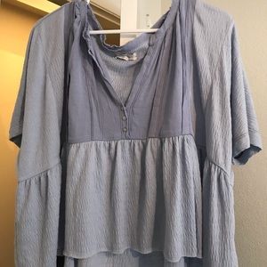 Light Blue Flowy Top